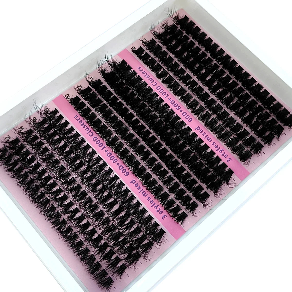 New 15Rows DIY 5D Fluffy Lash Clusters 60D-200D Thick Eyelash Clusters Wispy Individual Lashes 10-20mm Cluster Eyelash Extension