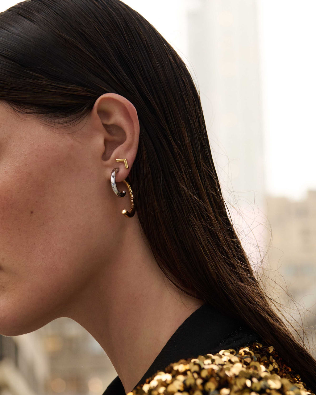 Luna Two-Tone Earrings