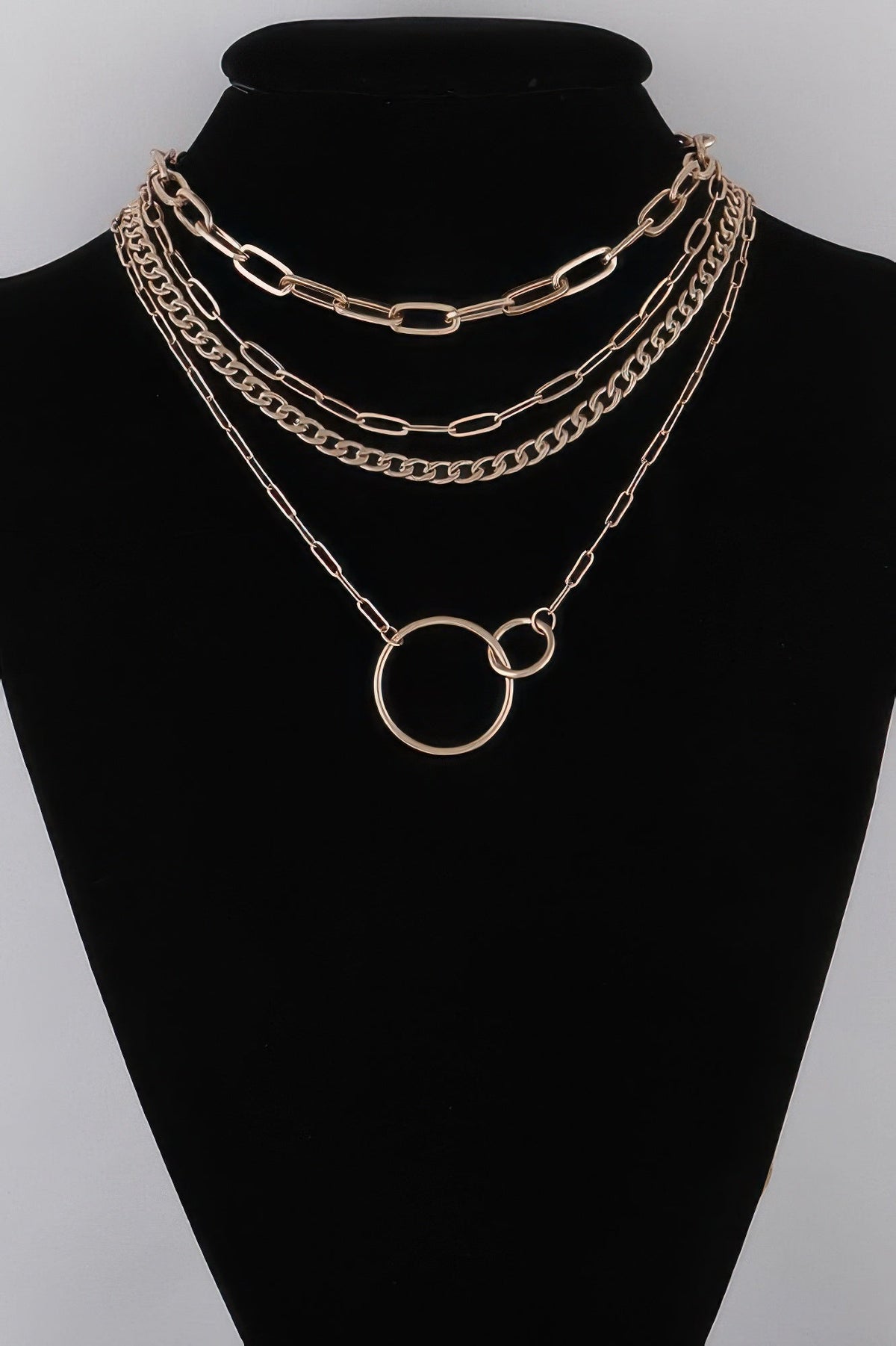Women's Multi Linked Circles Chain Necklace BYMANYC ® New York CONTEMPORARY VIBRANT MODERN FASHION - New Collection