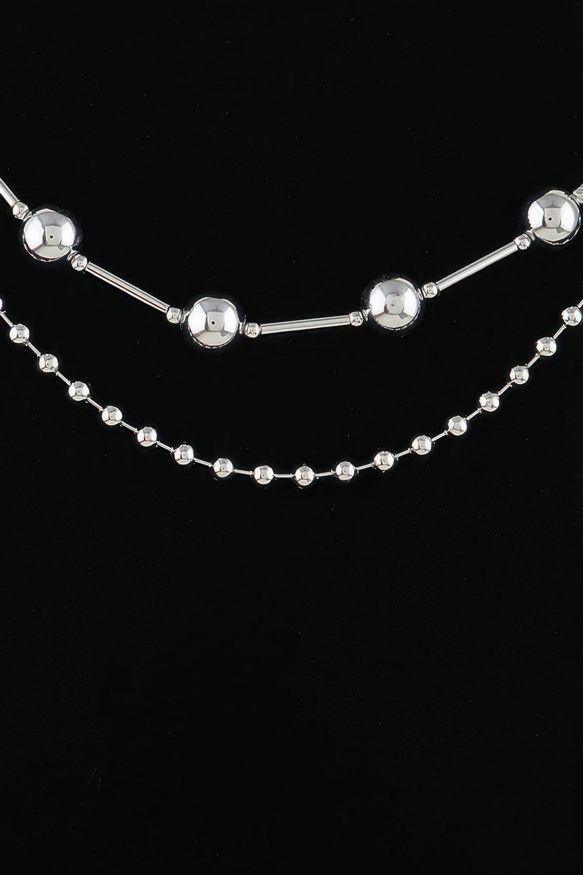 Women's Chain Necklace Double Polished Space BYMANYC ® New York CONTEMPORARY DUAL-LAYER LINK COLLAR - New Collection