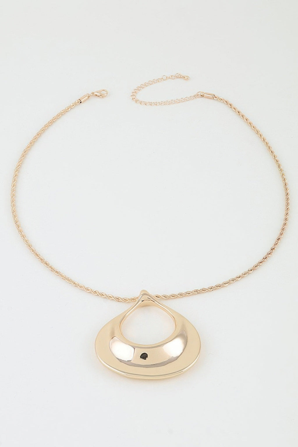 Women's Pendant Necklace Polished Ripple Teardrop Twisted BYMANYC ® New York SCULPTURAL TEXTURED DROP COLLAR - New Collection