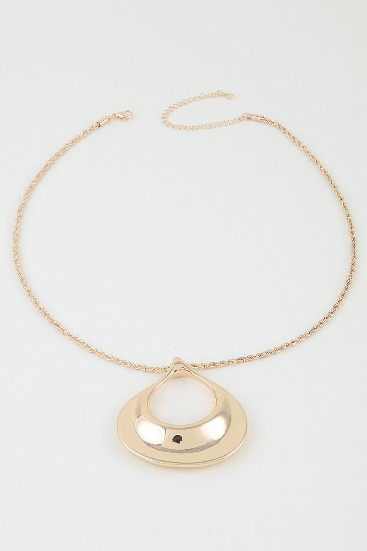 Women's Pendant Necklace Polished Ripple Teardrop Twisted BYMANYC ® New York SCULPTURAL TEXTURED DROP COLLAR - New Collection
