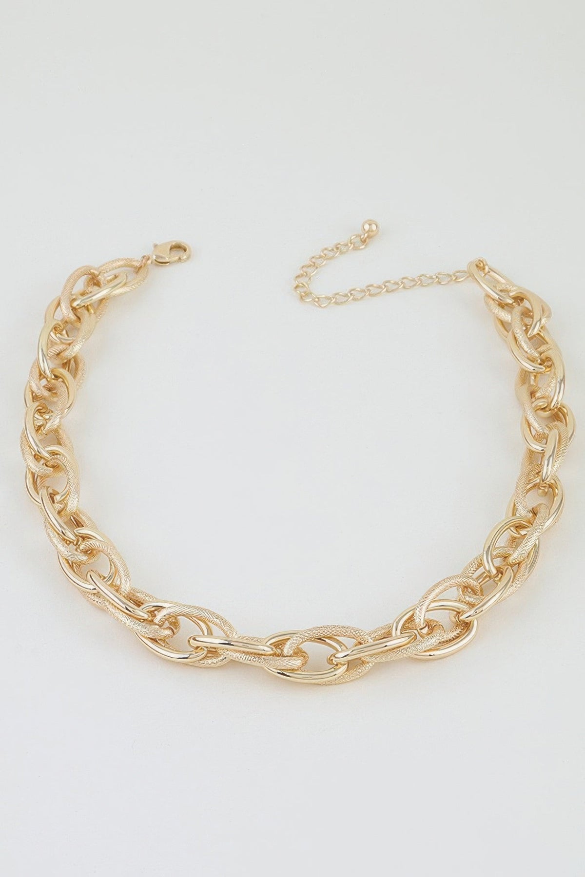 Women's Choker Necklace Double Polished Link Chain BYMANYC ® New York BOLD DUAL LINK COLLAR - New Collection