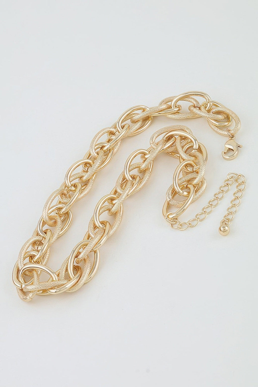 Women's Choker Necklace Double Polished Link Chain BYMANYC ® New York BOLD DUAL LINK COLLAR - New Collection