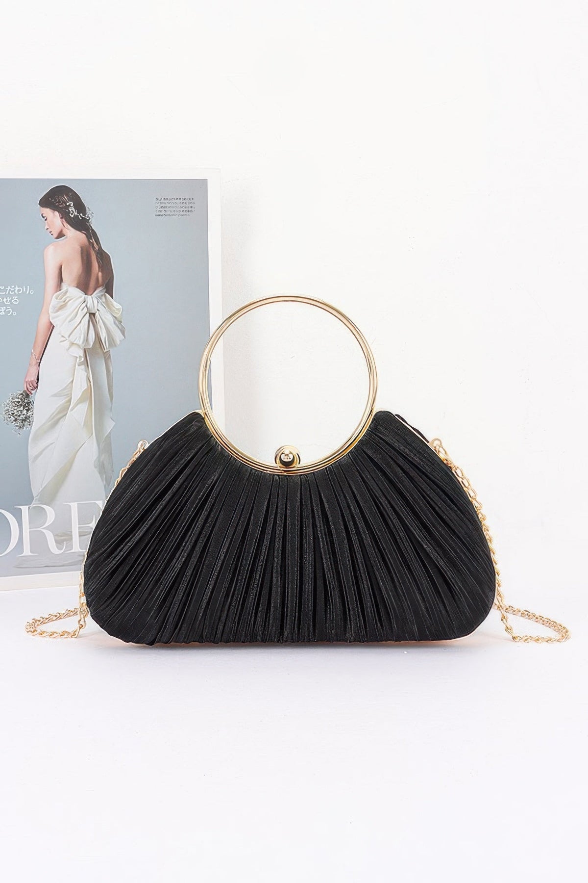 Women's Pleated Polyester Clutch Bag