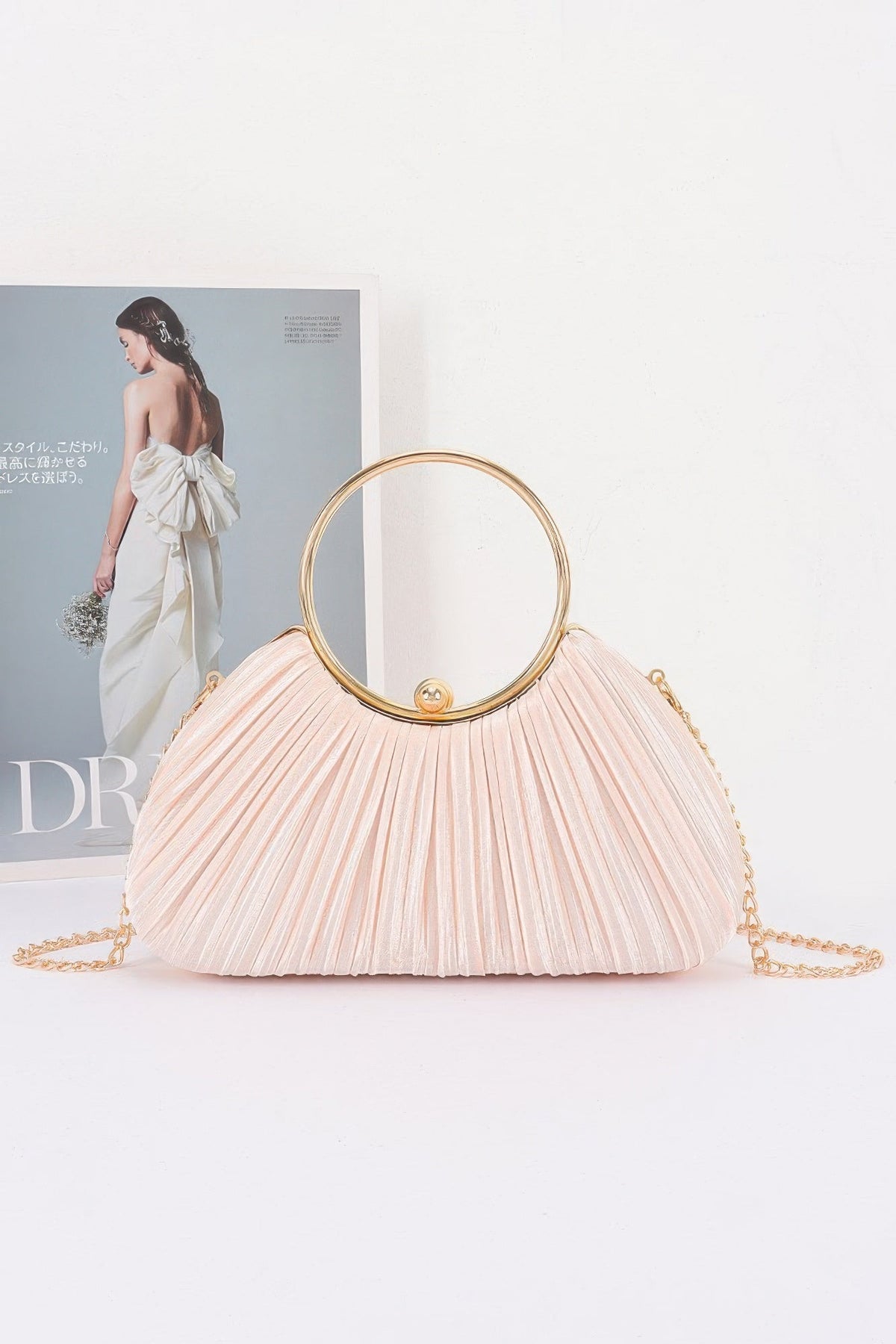 Women's Pleated Polyester Clutch Bag