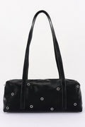 Women's Shoulder Bag Vegan Leather Eyelet Studded Rectangular BYMANYC ® New York CONTEMPORARY HARDWARE STRUCTURED PURSE - New Collection