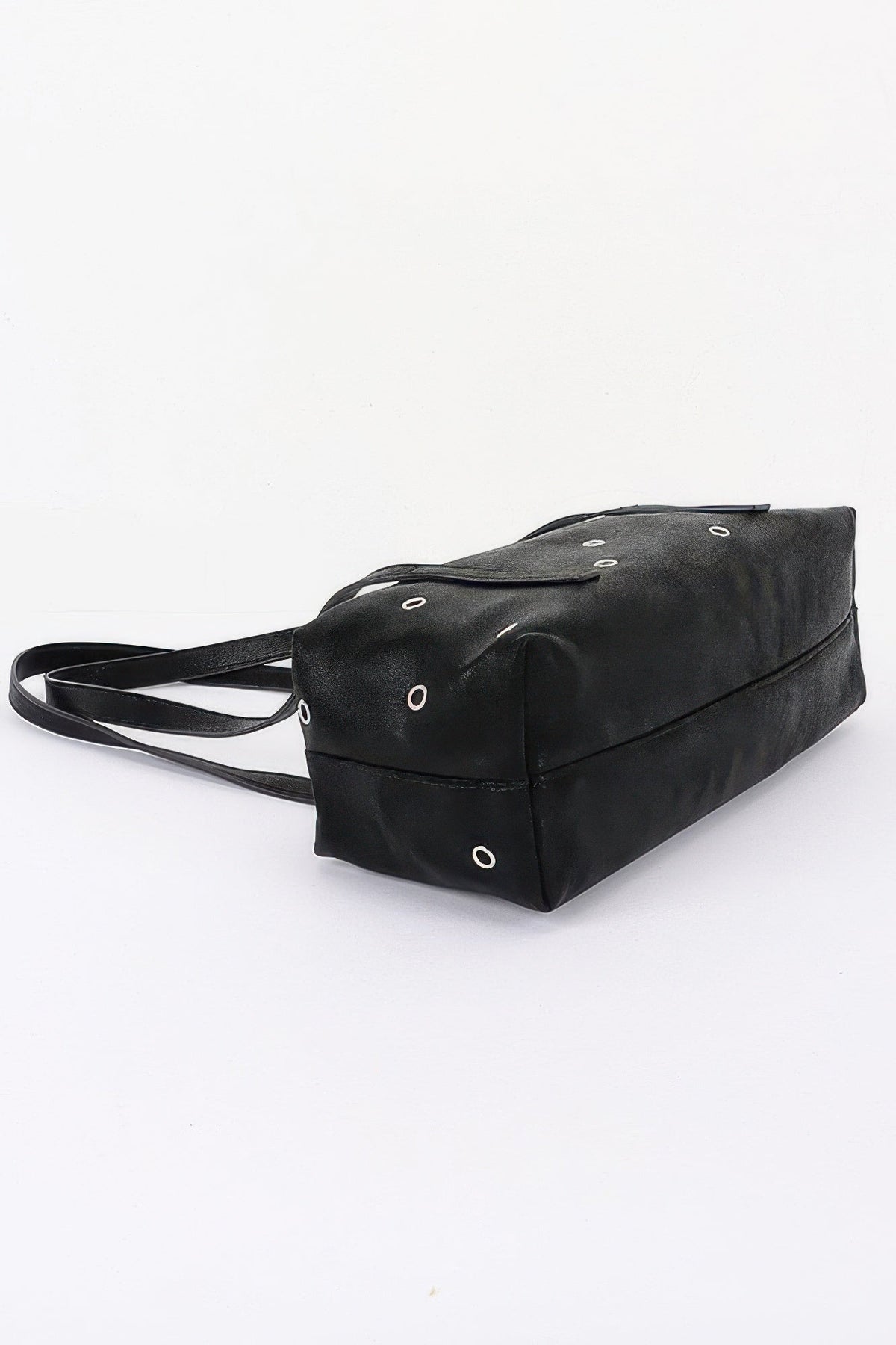 Women's Shoulder Bag Vegan Leather Eyelet Studded Rectangular BYMANYC ® New York CONTEMPORARY HARDWARE STRUCTURED PURSE - New Collection