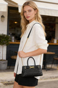 Women's Top Handle Bag Braided Vegan Leather BYMANYC ® New York CONTEMPORARY WOVEN STRUCTURED PURSE - New Collection