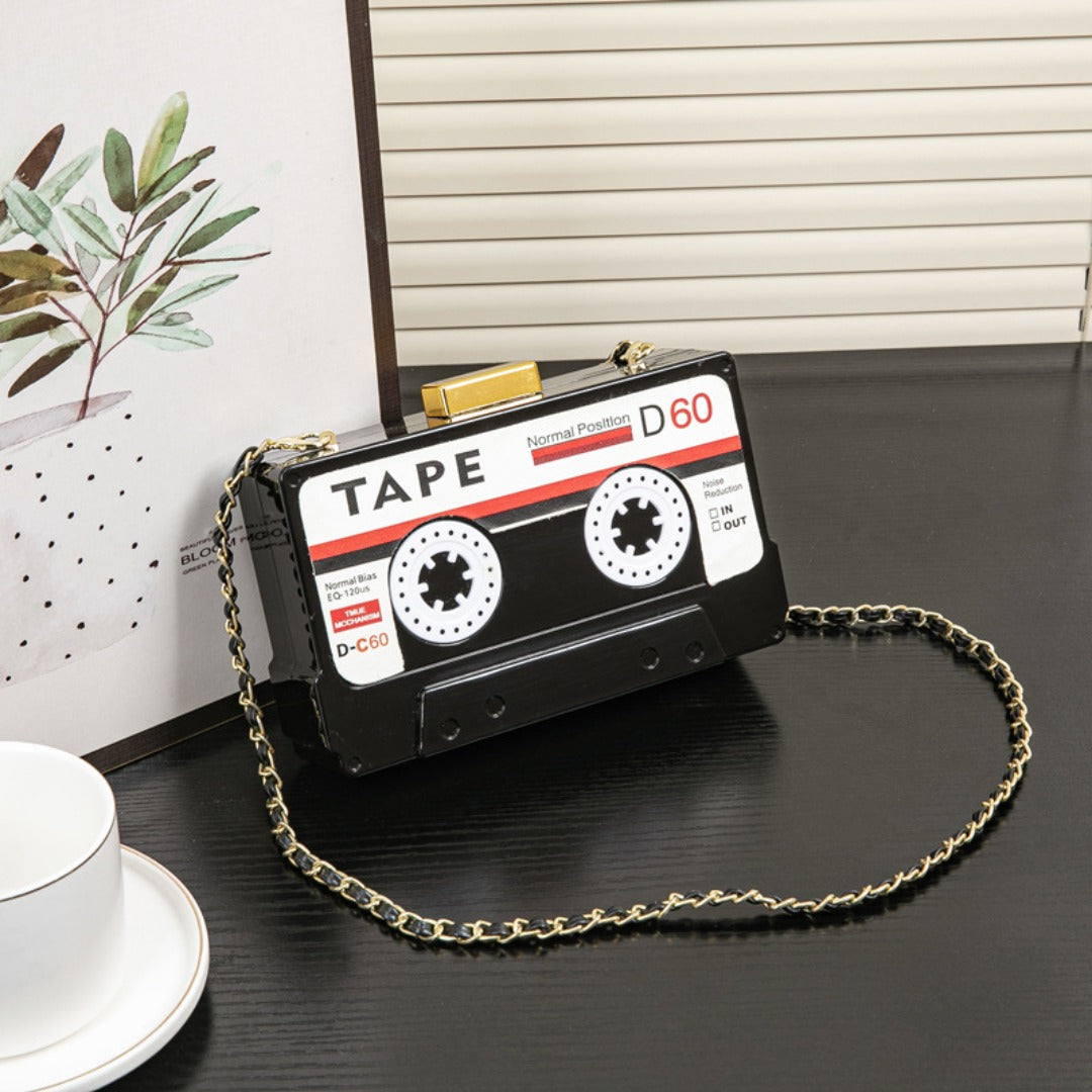 Women's Tape Chain Clutch Purse