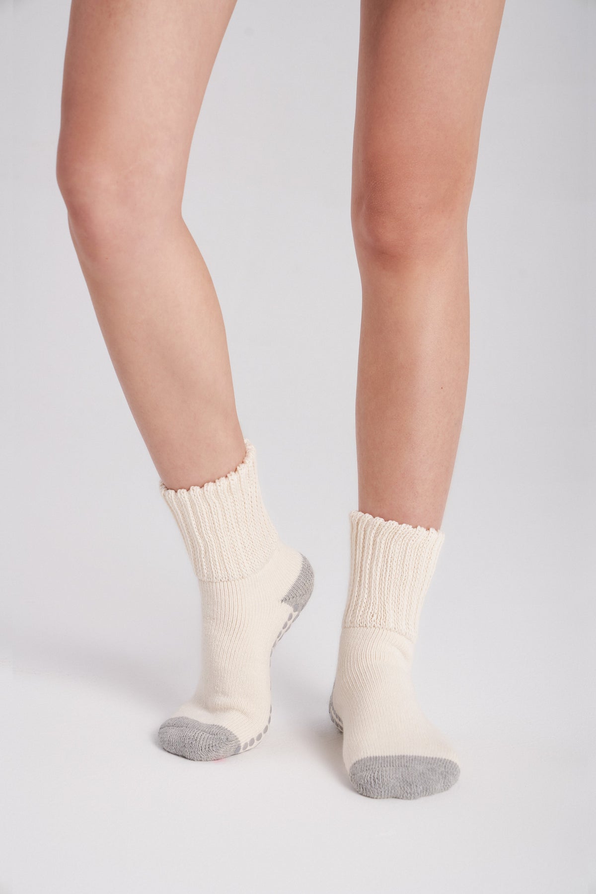 6-Pack Women's Work From Home Socks with Relaxed Cuff and Non-Slip Grip