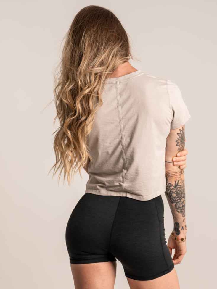 Women's Encore Crop Tee- Bone