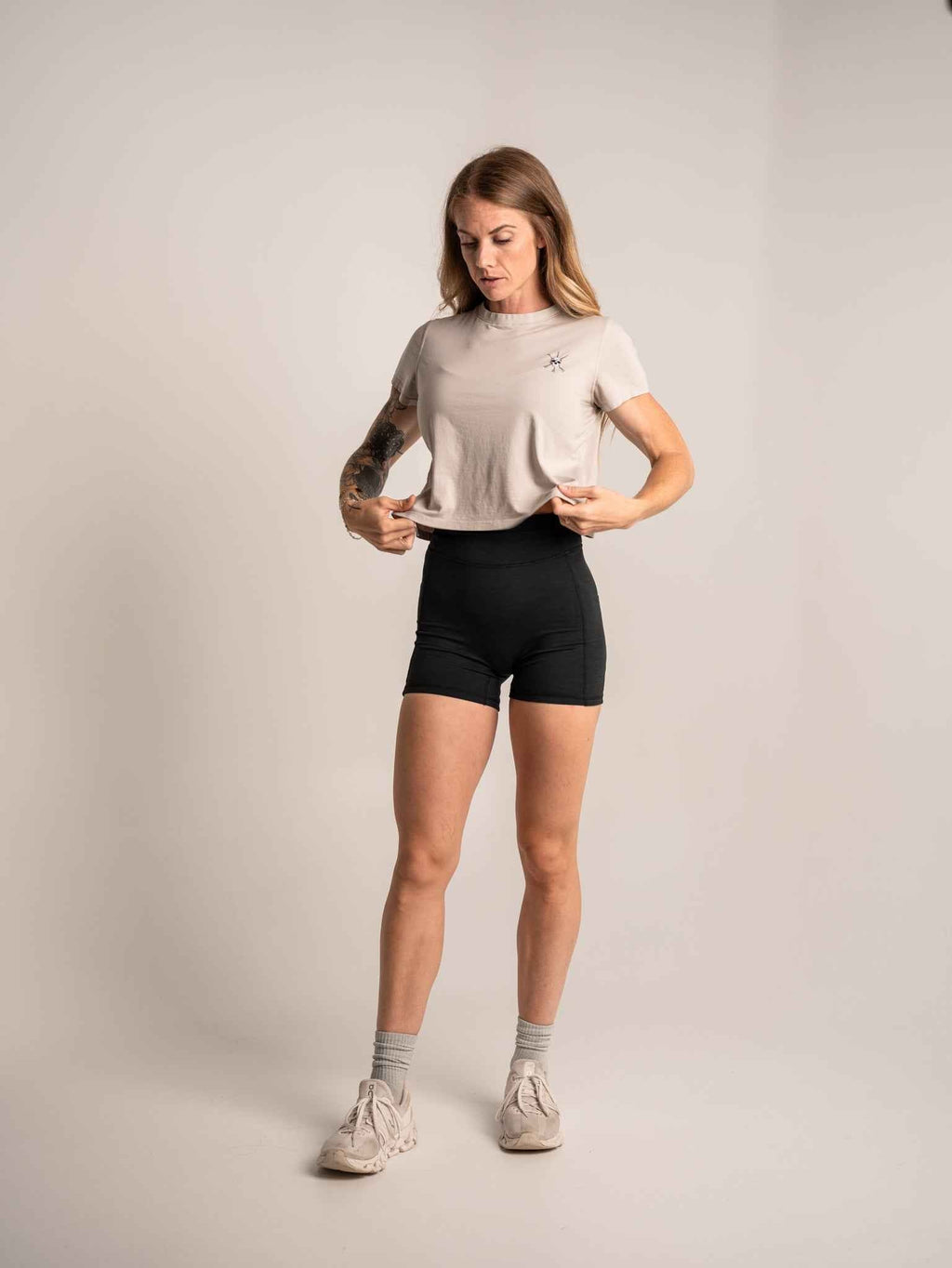 Women's Encore Crop Tee- Bone