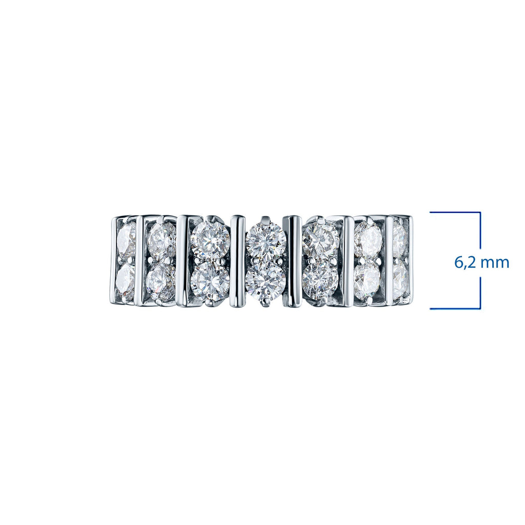 14K White Gold Lab-Created Diamond Ring, 14 Round-Cut Diamonds