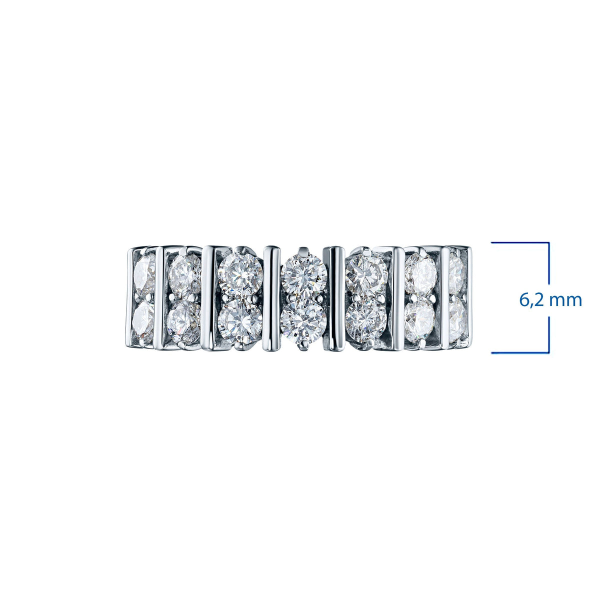 14K White Gold Lab-Created Diamond Ring, 14 Round-Cut Diamonds
