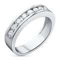 14K White Gold Lab-Created Diamond Ring, 9 Round-Cut Diamonds