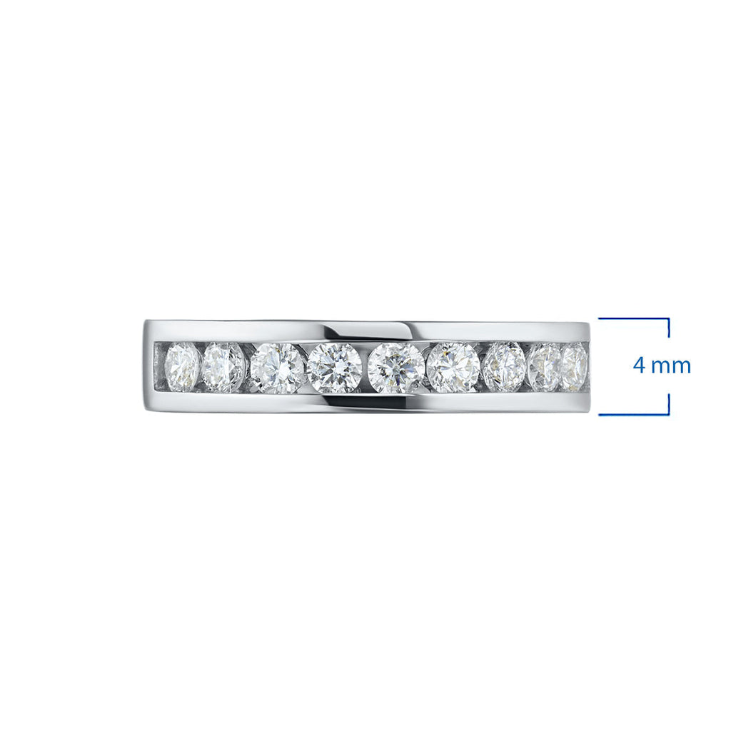14K White Gold Lab-Created Diamond Ring, 9 Round-Cut Diamonds