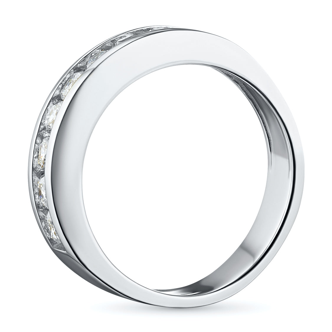 14K White Gold Lab-Created Diamond Ring, 9 Round-Cut Diamonds