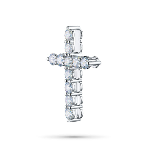 14K White Gold Pendant with 11 Round-Cut Lab-Created Diamonds 1.748