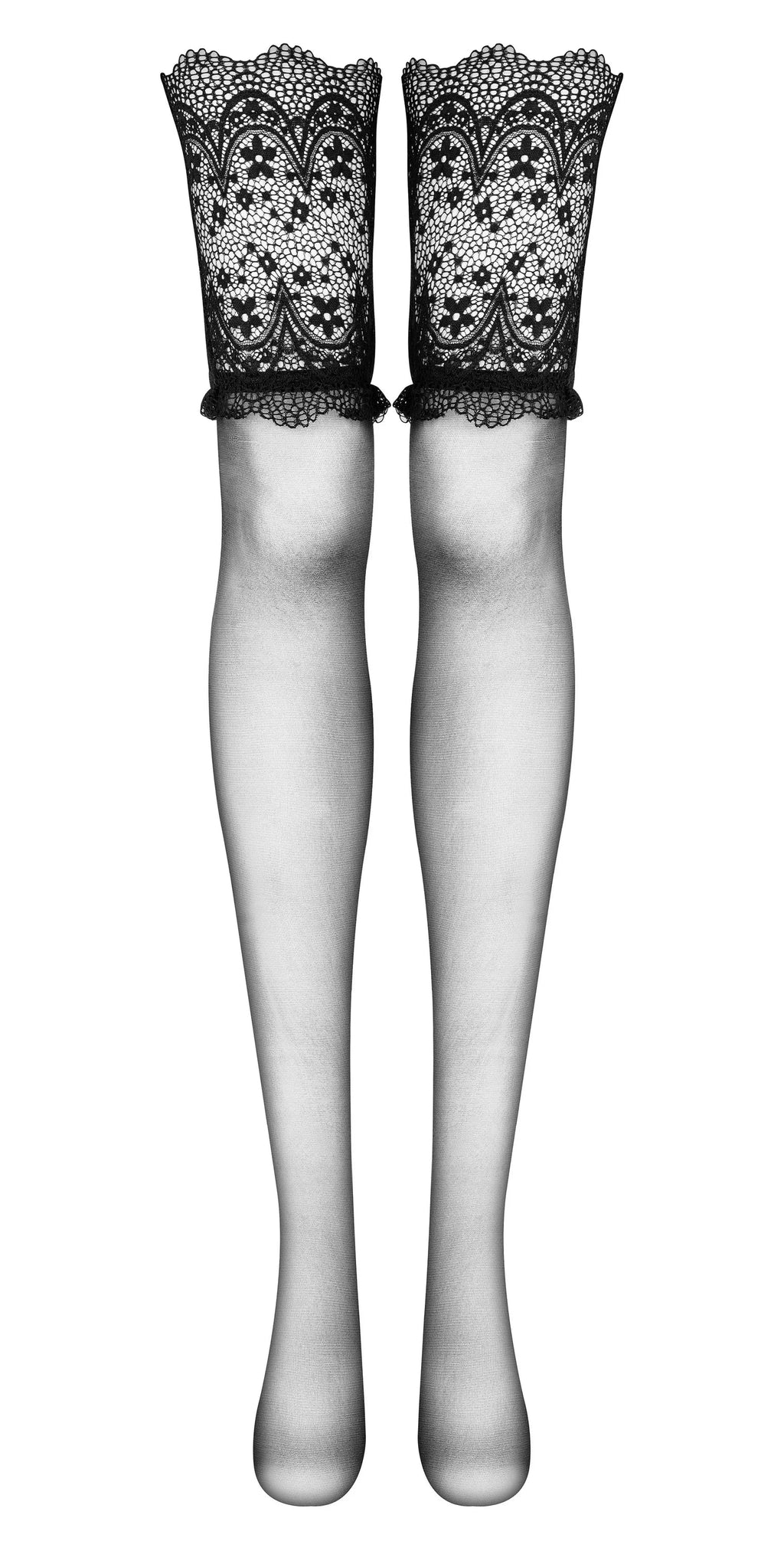 Beauty Night Obsidian Lace Top Sheer Stockings