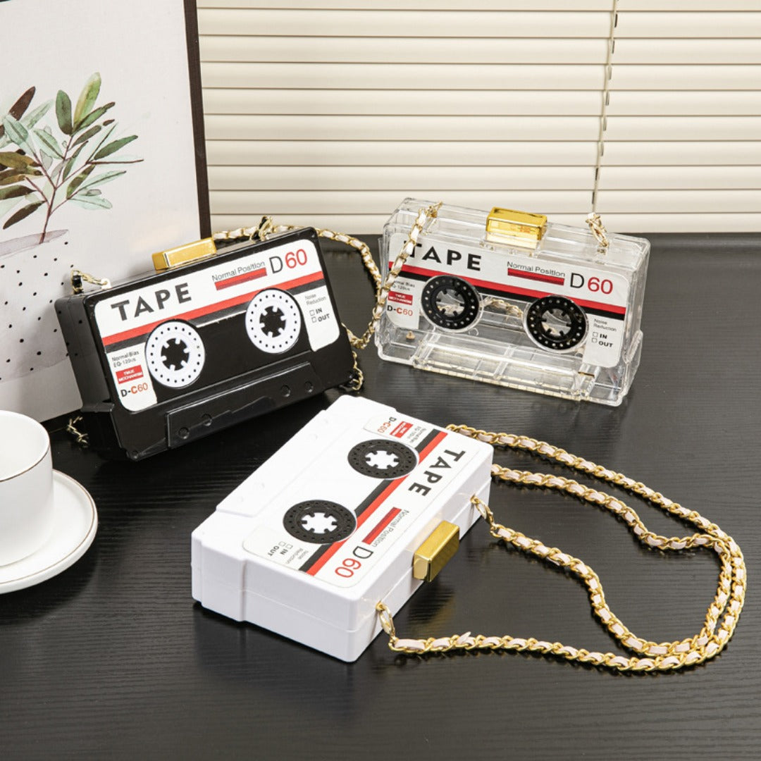 Women's Tape Chain Clutch Purse