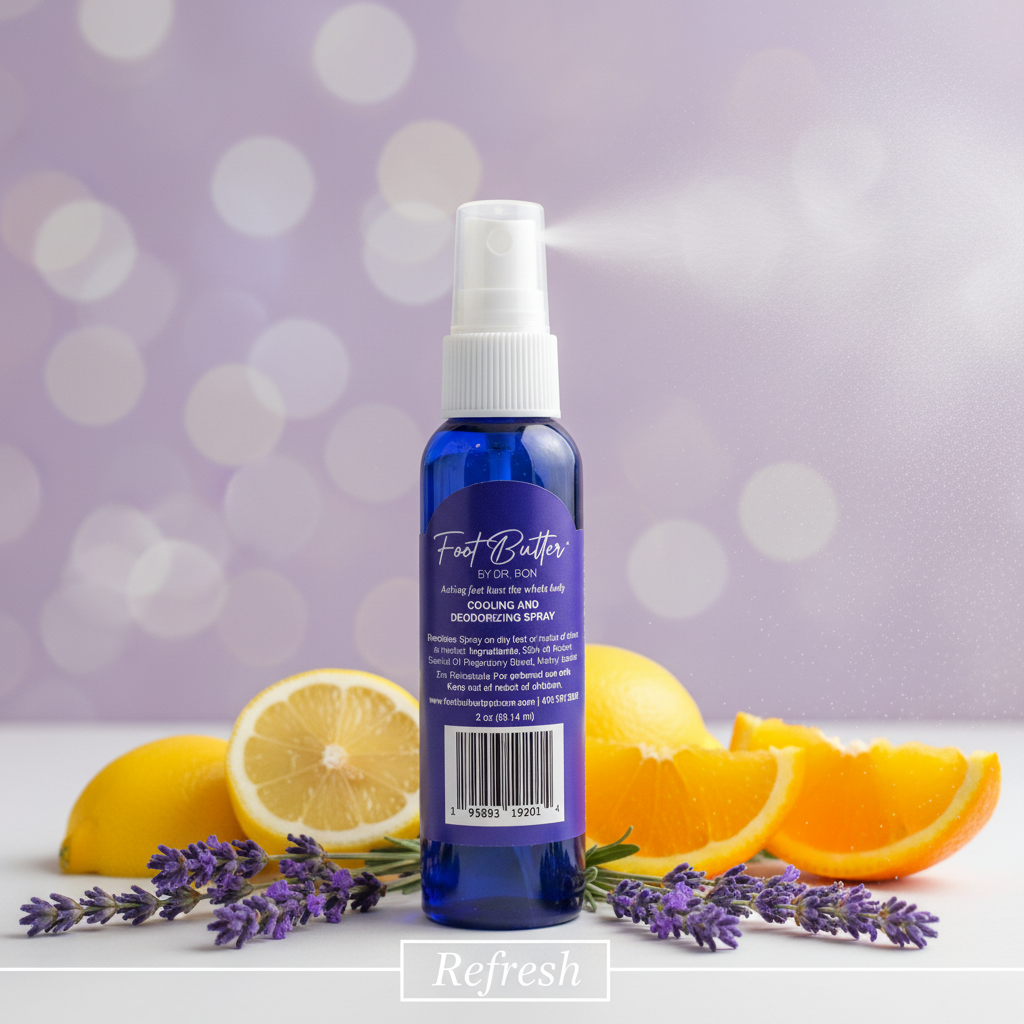 Lavender Cooling & Deodorizing Foot Spray – 2 oz Freshness & Odor Control
