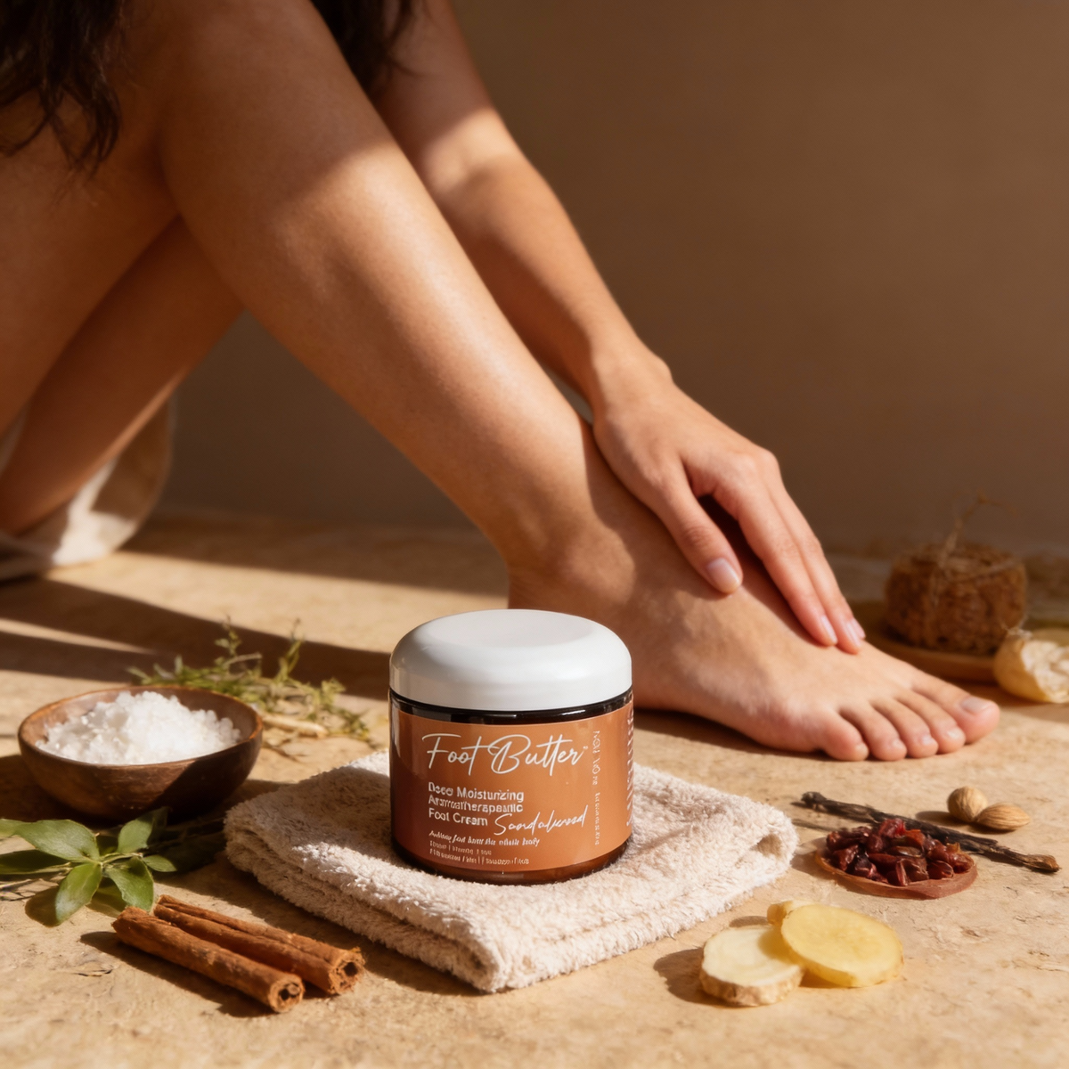 Sandalwood Foot Butter – Deep Moisturizing Foot Cream for Dry, Rough Skin