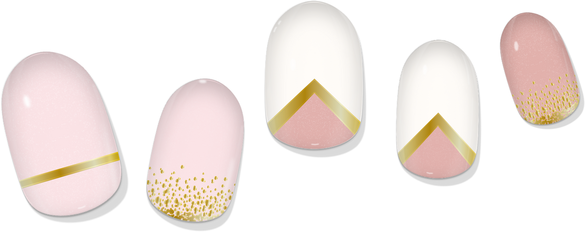 COLOR CHANGE Pink & Gold Delicate Geometric Gel Nail Wrap