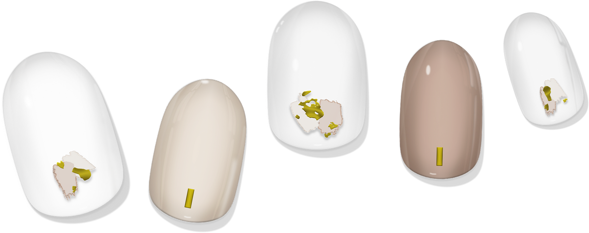 Milky Beige Abstract Gel Nail Wrap