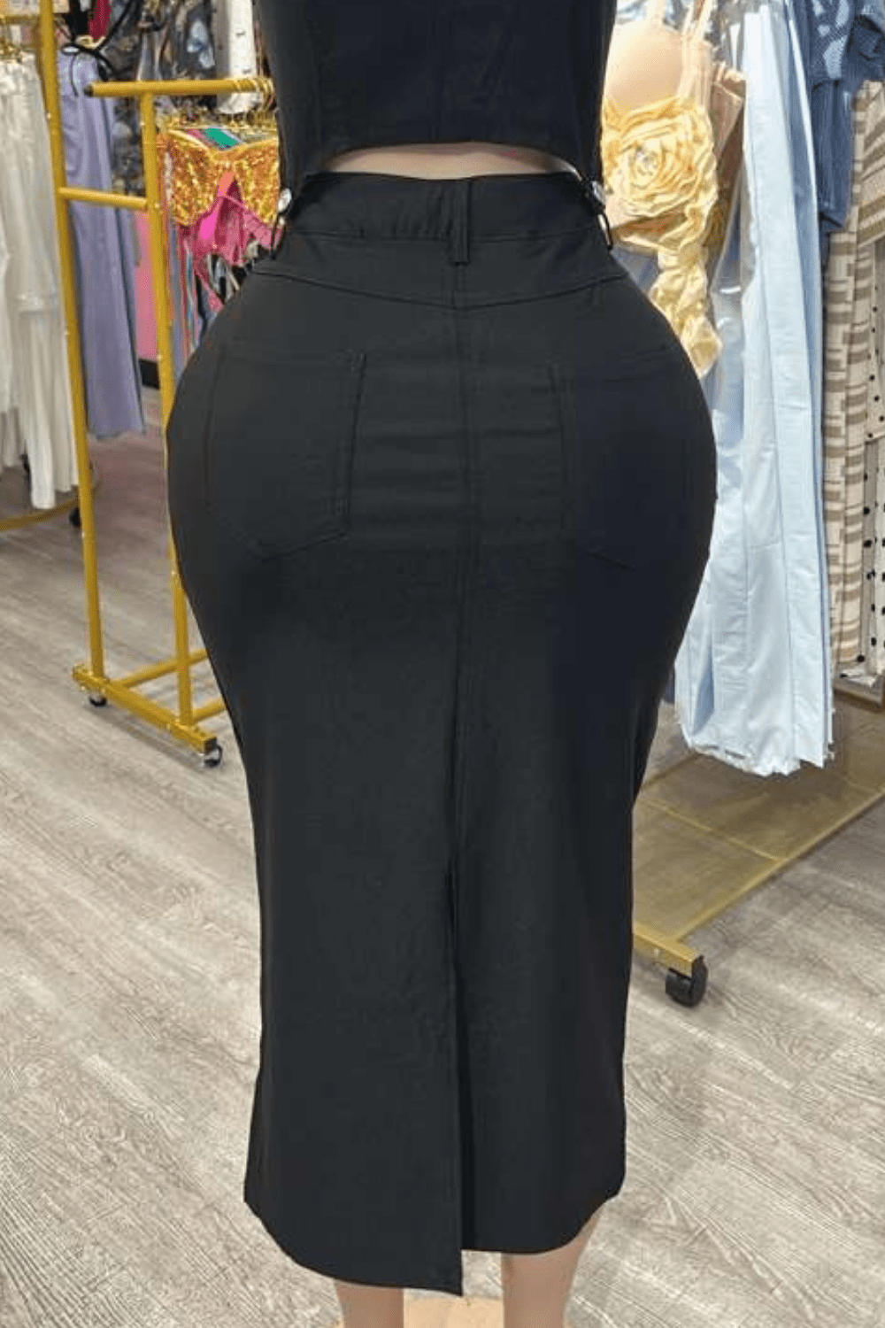 Women's Midnight Rodeo Denim Crop Top & Skirt Set