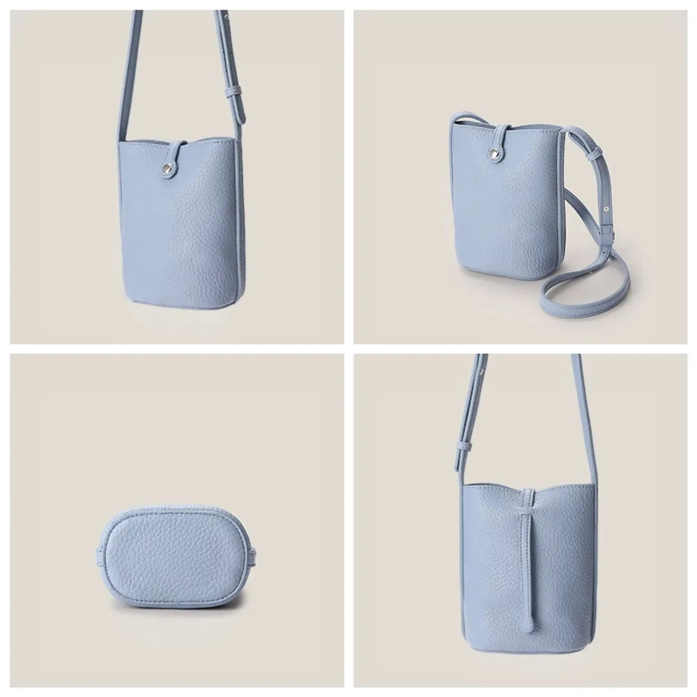 Women's Soft Lychee Leather Crossbody Bag