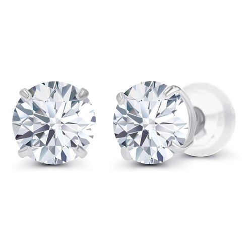 2.50 CTW Lab-Grown Diamond Stud Earrings, 14K White Gold