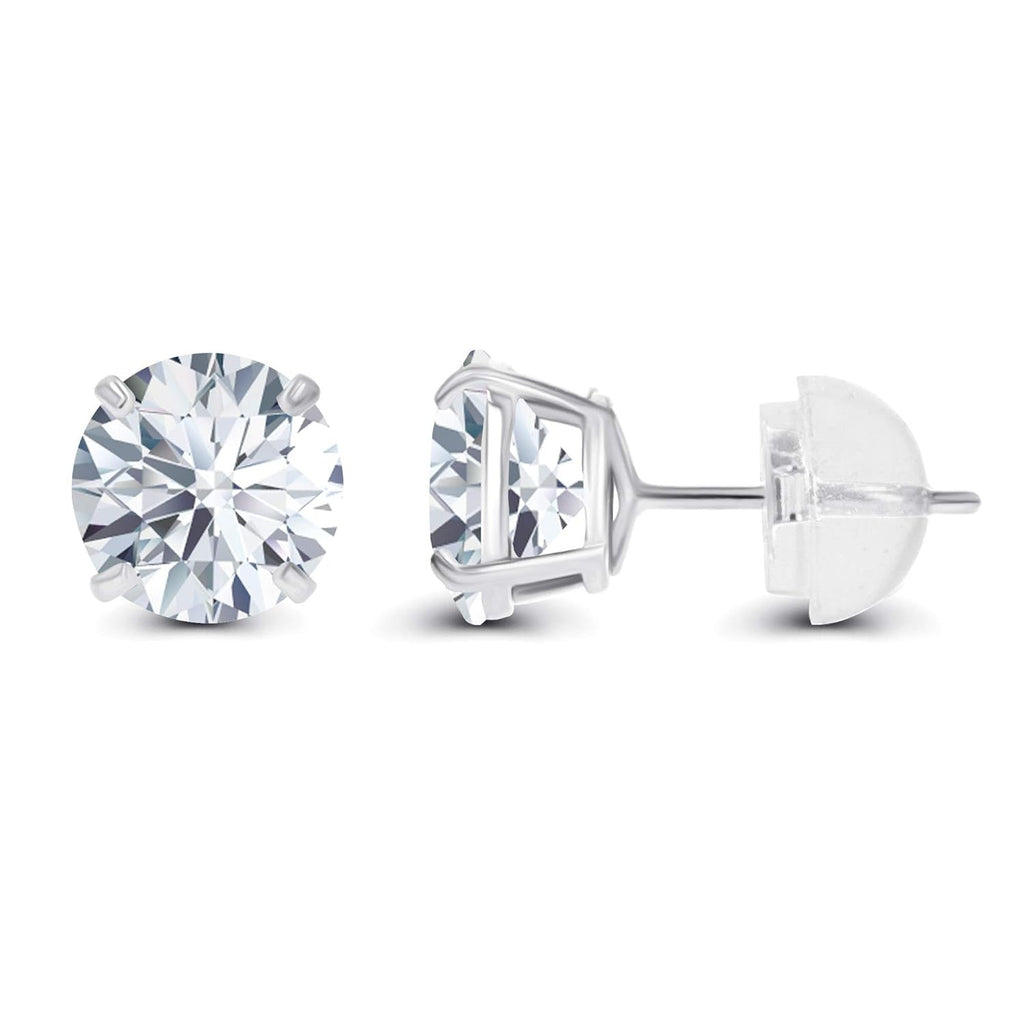 2.50 CTW Lab-Grown Diamond Stud Earrings, 14K White Gold