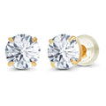 2.50 CTW Lab-Grown Diamond Stud Earrings, 14K Yellow Gold
