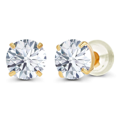 2.50 CTW Lab-Grown Diamond Stud Earrings, 14K Yellow Gold