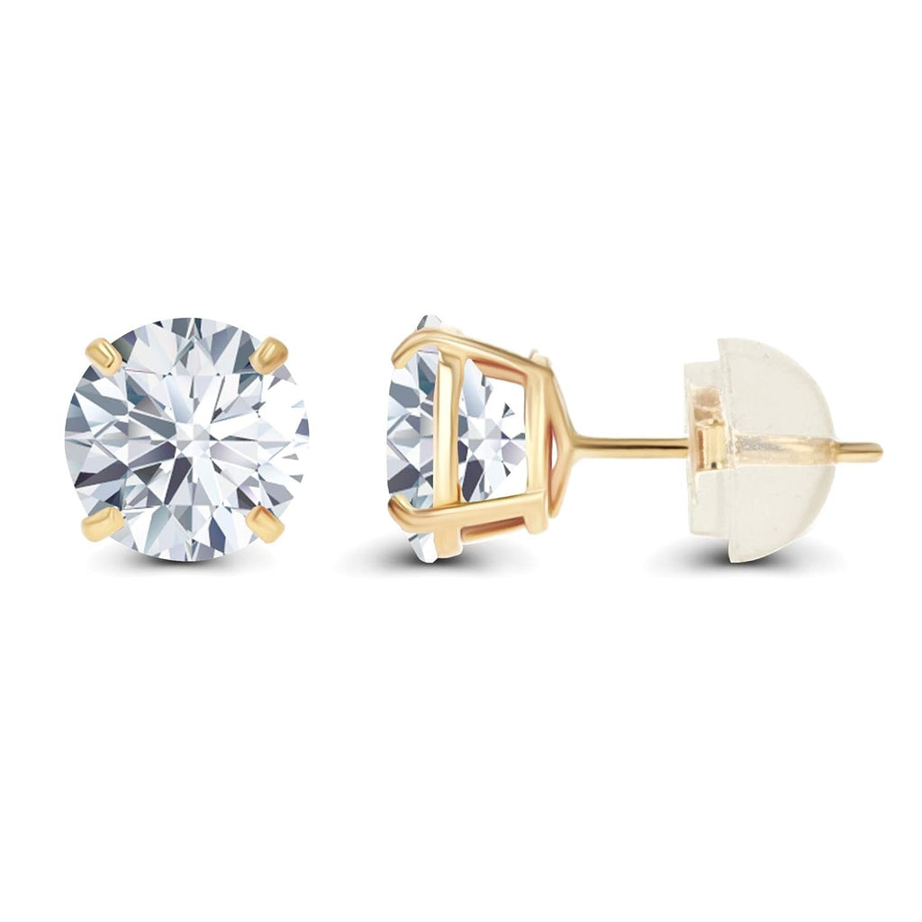 2.50 CTW Lab-Grown Diamond Stud Earrings, 14K Yellow Gold