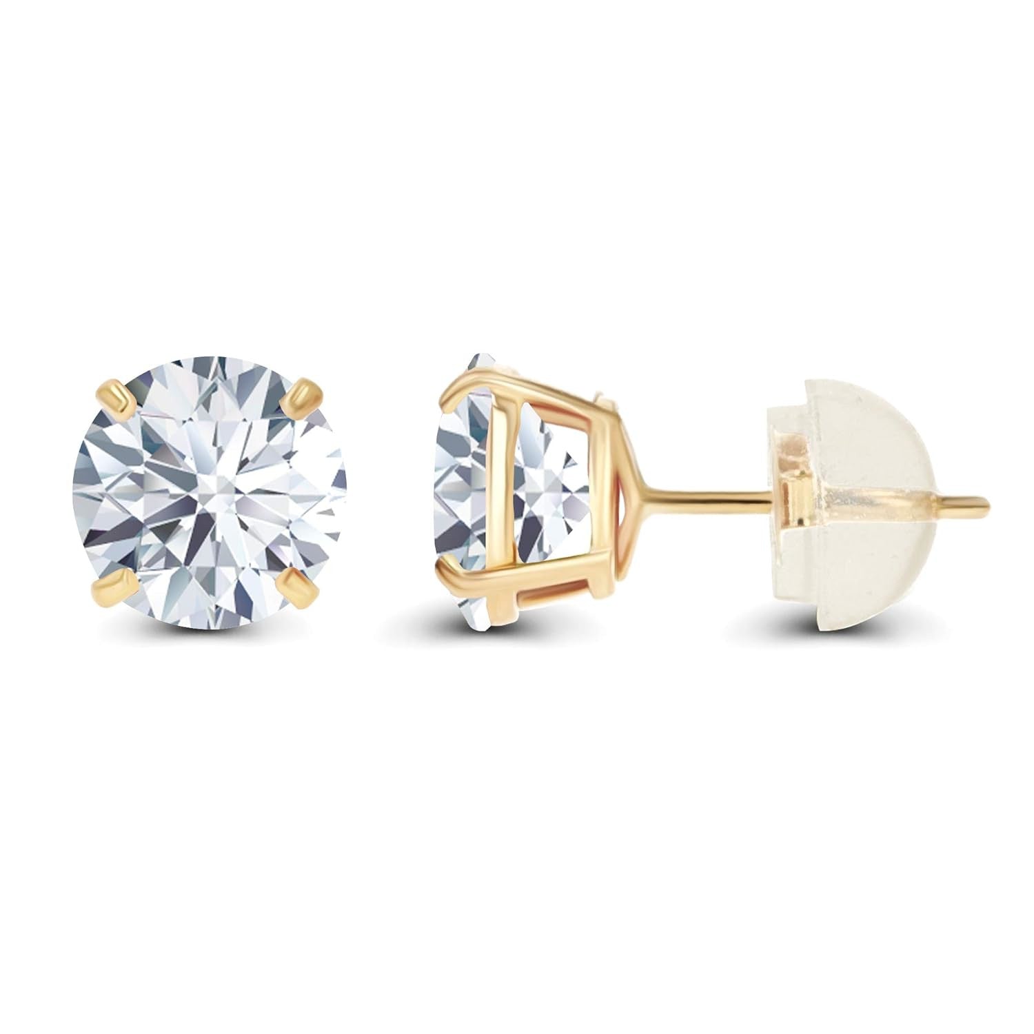 2.50 CTW Lab-Grown Diamond Stud Earrings, 14K Yellow Gold