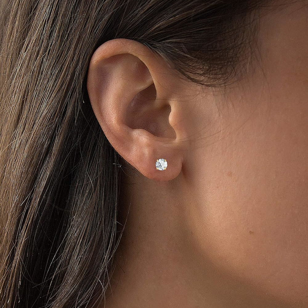 2.50 CTW Lab-Grown Diamond Stud Earrings, 14K Yellow Gold