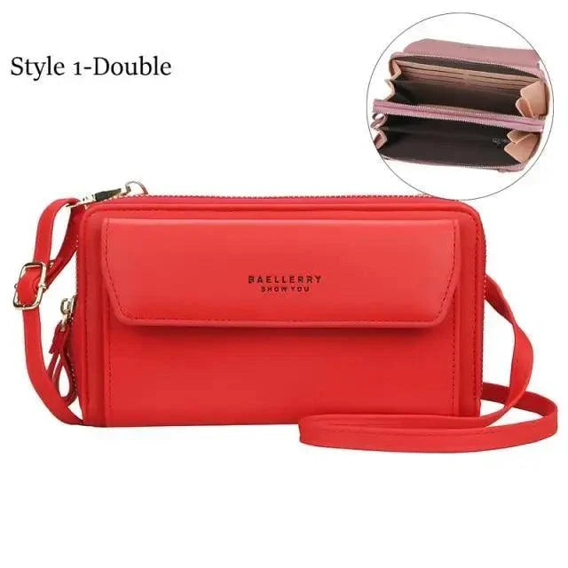 Women's Leather Double Layer Large Crossbody Bag