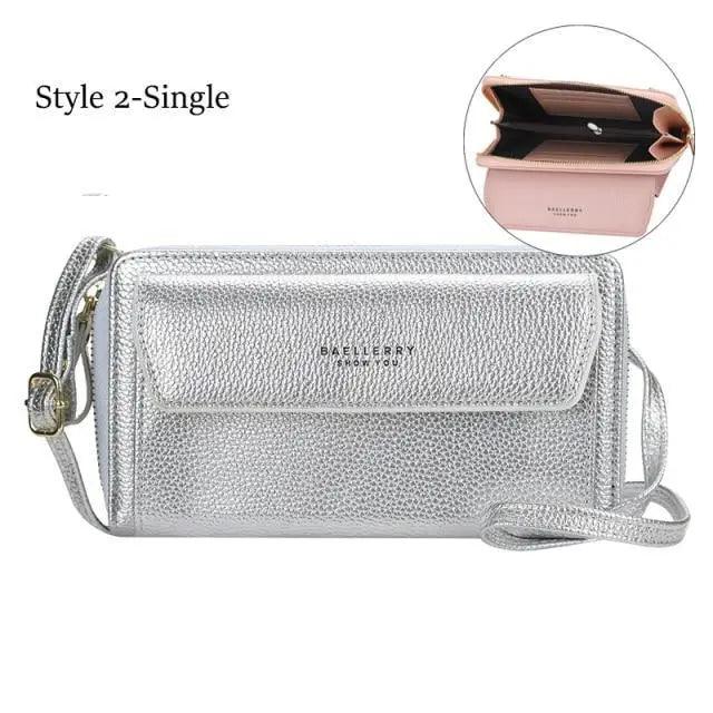 Women's Leather Double Layer Large Crossbody Bag