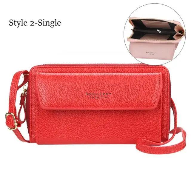 Women's Leather Double Layer Large Crossbody Bag