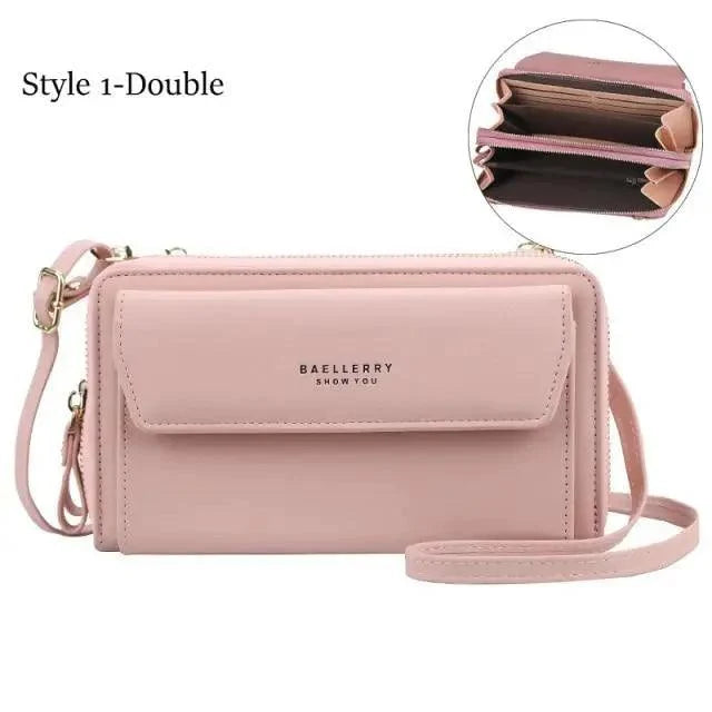 Women's Leather Double Layer Large Crossbody Bag