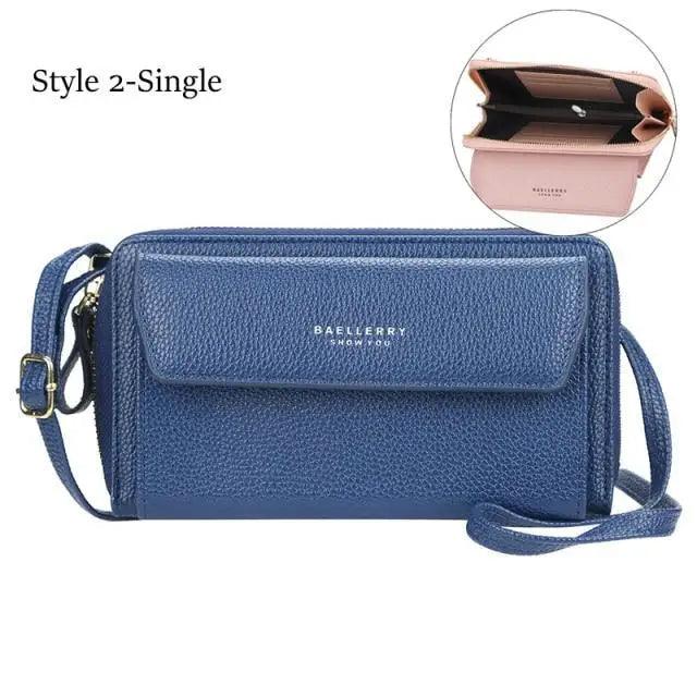 Women's Leather Double Layer Large Crossbody Bag
