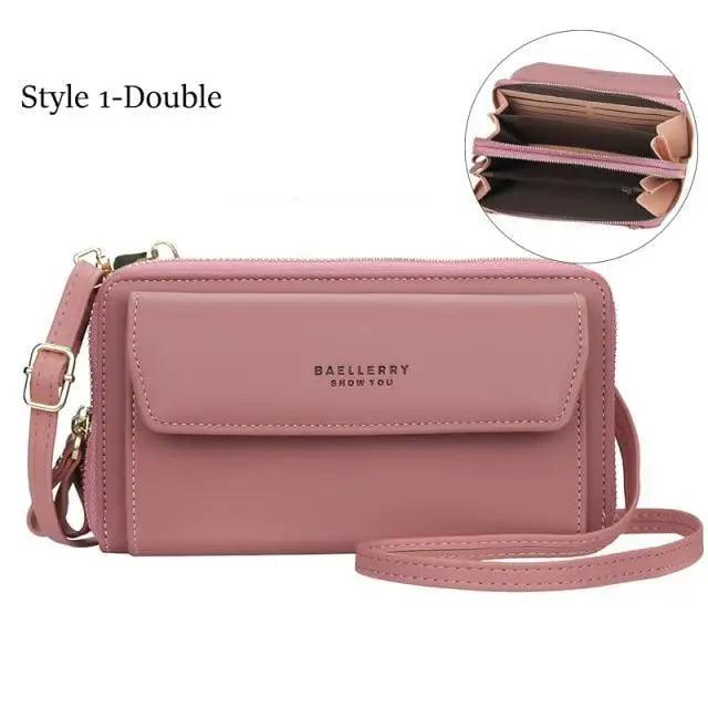 Women's Leather Double Layer Large Crossbody Bag