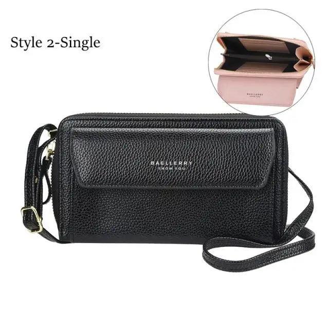 Women's Leather Double Layer Large Crossbody Bag