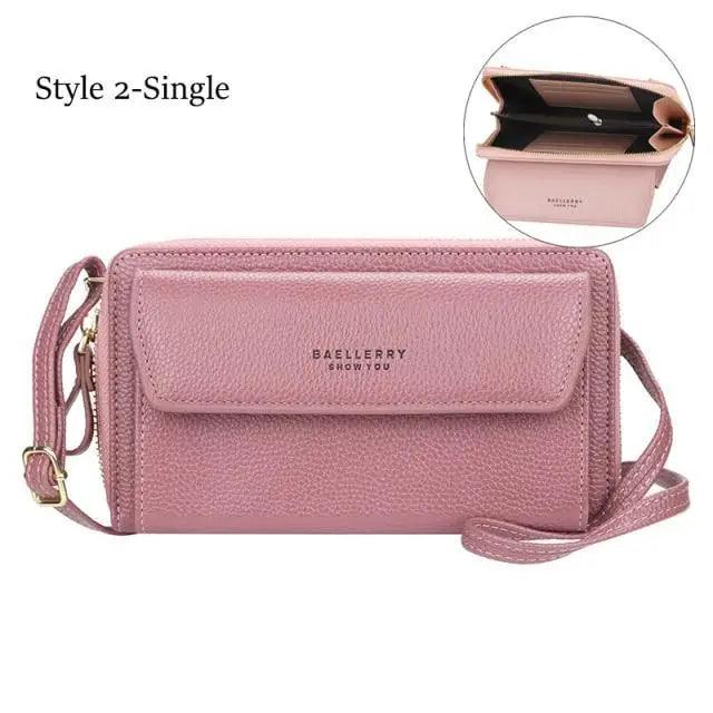 Women's Leather Double Layer Large Crossbody Bag
